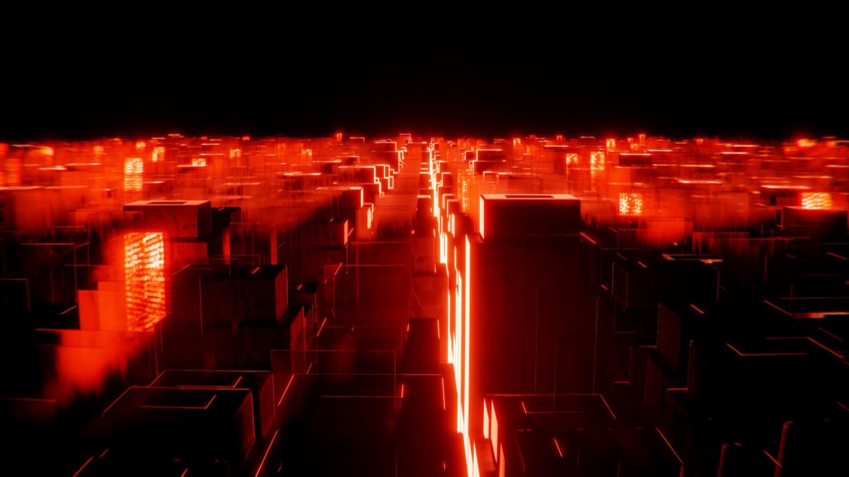 Paysage urbain cyberpunk avec des lumières néon