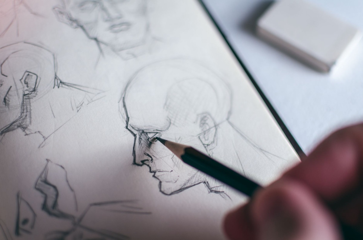 Oude storyboard schetsen