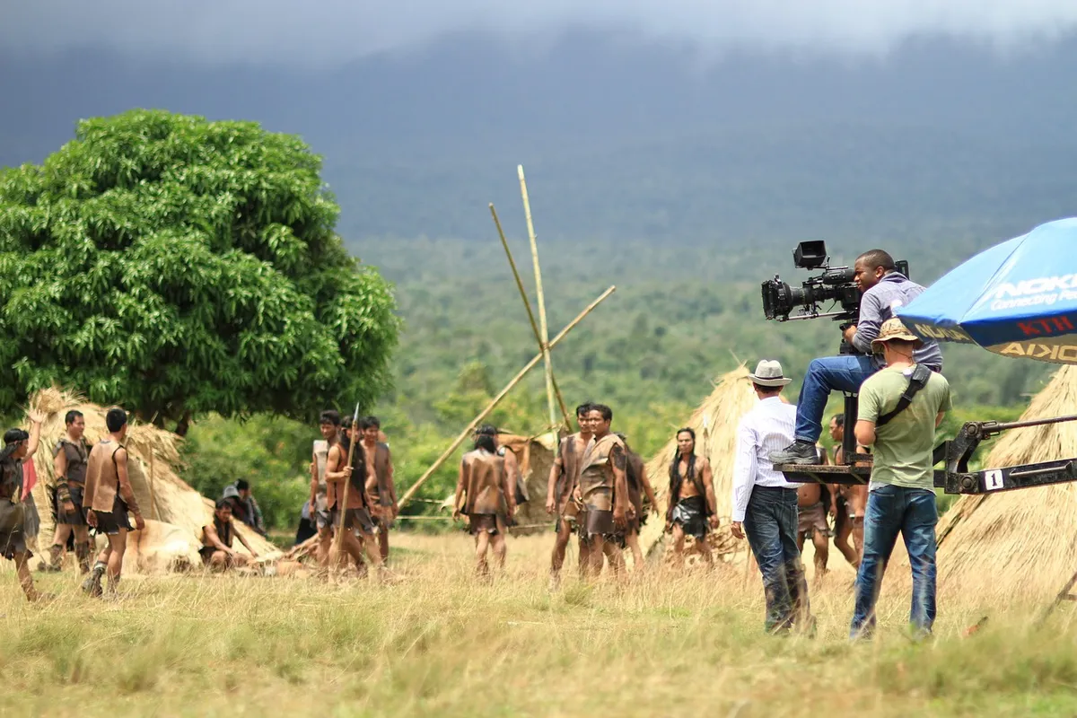 director, movie scene, cameraman, cinematographer, making movies, tribe, movie production, field, crane, director, director, director, director, director, movie