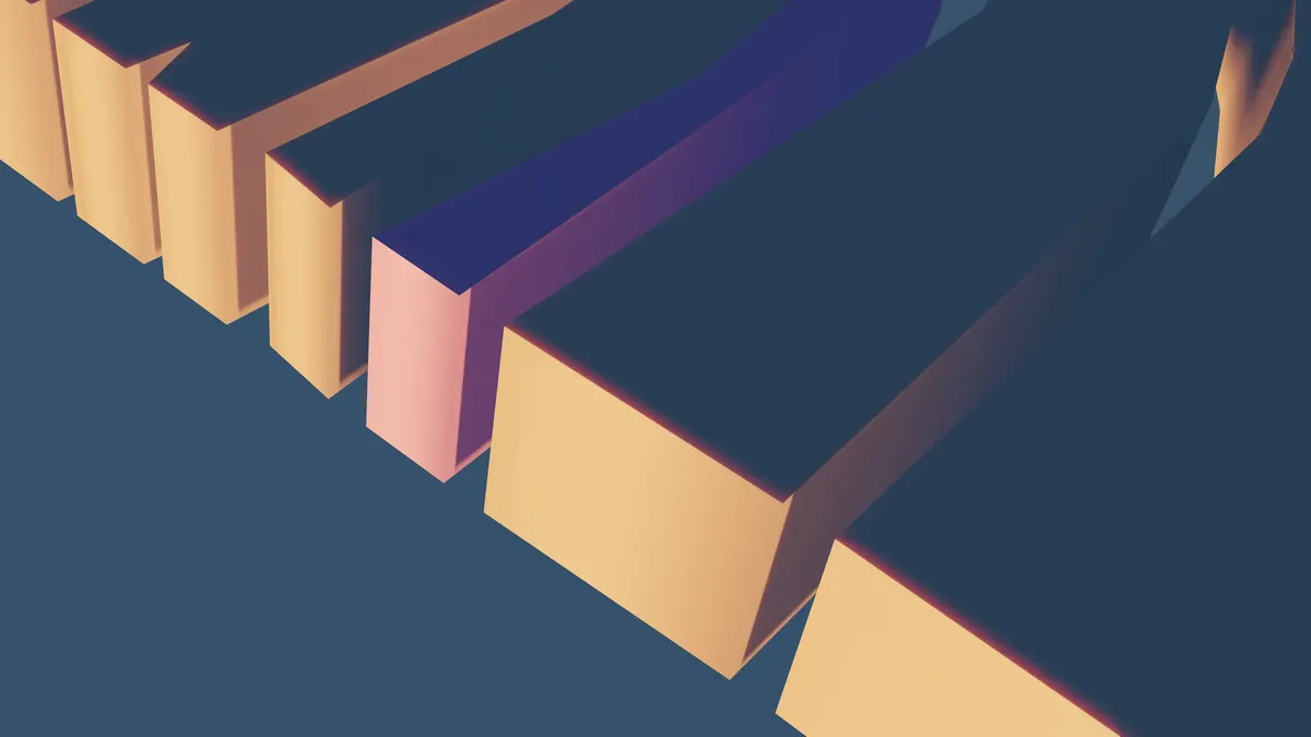 Abstract 3D geometric shapes with a modern artistic style in soft pastel tones.